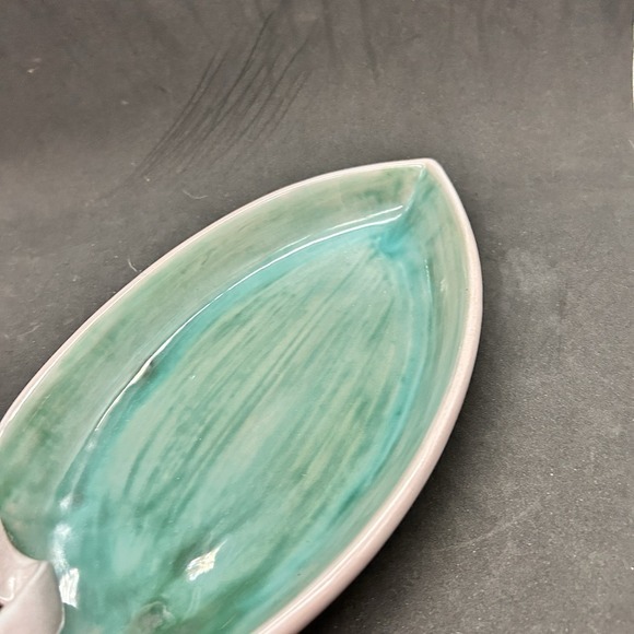 Art Pottery Stangl Terra Rose Free Form Leaf Design Bowl Serving Display MCM‎ - Picture 5 of 15